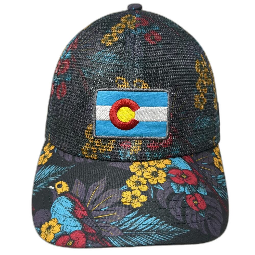 BOCO Gear Trucker Hat Black One Size Snapback Colorado Flag Runners Roost Floral